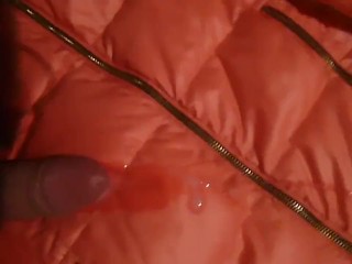 Orgy with a gal in a down jacket moncler