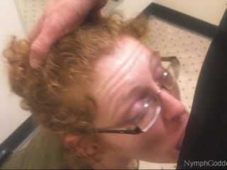 Red-haired cougar Ivy gargles spouse off in a Public switching guest room CIM
