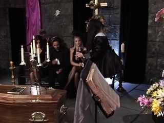 'Wkinky FILMS super hot huge boobies honeys Get kinky At Funeral And Turn It Into An Orgy'