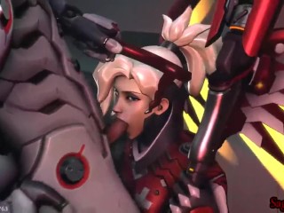 (Mercy) genji make her neat his cock and jism has sound