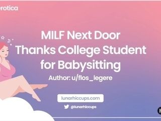 'ASMR cougar Next Door Thanks school college girl for Babysitting by u/flos_legere [Audio Roleplay]'